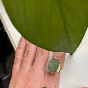 Raw Natural chrysoprase mineral ring. 🌿